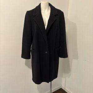Larry Levine New York size 42 Large Navy Wool Preppy Winter Pea Coat